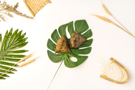 Chinese traditional festivals of Dragon Boat Festival and zongziの写真素材