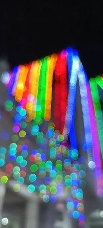 Red glitter vintage lights background. vintage lights background. dark gold and black. defocused Bright glowing lights blurred redの写真素材