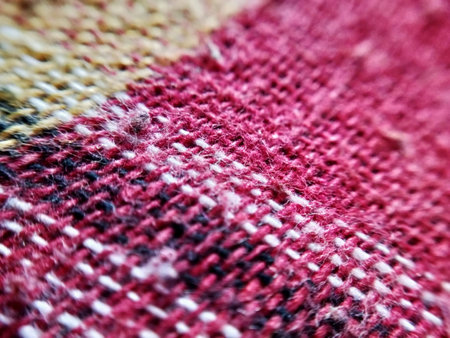 Macro detail of a woolen fabric texture. Close-up.の写真素材