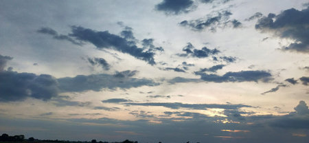 Beautiful clouds in the sky at sunset. Sky with clouds.の写真素材
