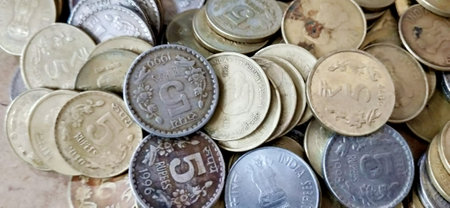 Coins from different countries. Coins of different countries. Money background