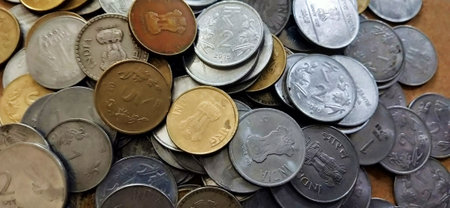 Thai Baht coins background. Thai Baht coins background.