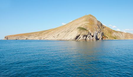 The view from the side of a excursion ship (Krimea, Ukraine)の写真素材