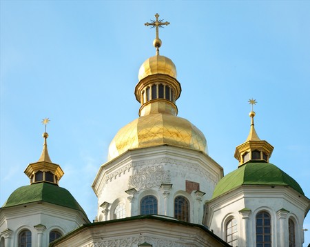 Saint Sophia Cathedral church building cupola view. Kiev-City centre, Ukraine.の写真素材