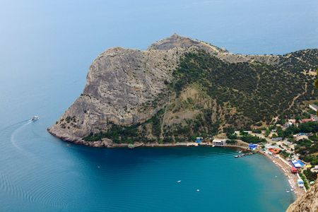 landscape with rocks and coastline of "Novyj Svit" reserve (Crimea, Ukraine)の写真素材