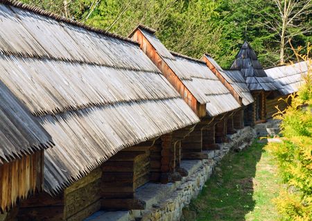 Courtyard of christian monastery (Manjava village, Ivano-Frankivsk Region, Ukraine)の写真素材
