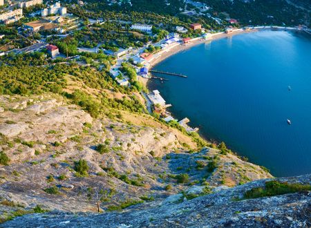 landscape with rocks and coastline of の写真素材