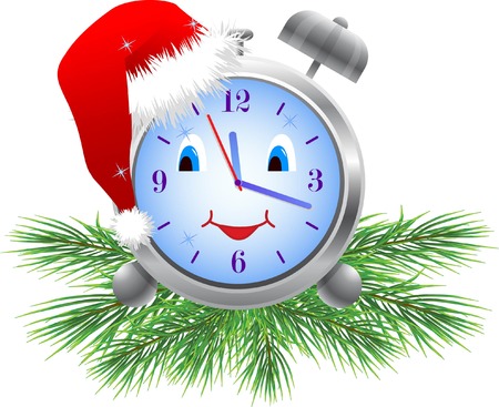 blue holiday alarm clock isolated on white background (vector illustration)のイラスト素材