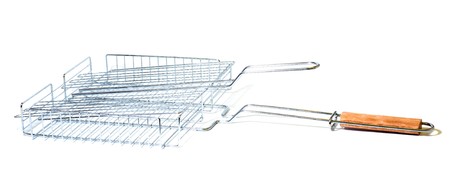 steel grid for grill  isolated on white background.の写真素材