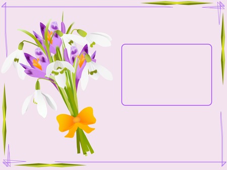 Holiday card with spring flowersのイラスト素材