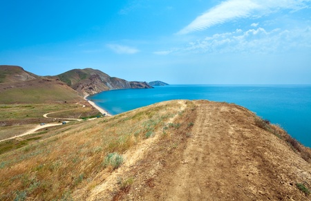 Summer rocky coastline (Crimea, Ukraine ).