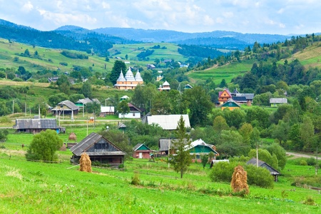 beautiful summer mountain and small village (Carpathian. Ukraine)
