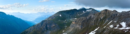 Tranquil summer Alps mountain (view from Grossglockner High Alpine Road).  Three shots composite...