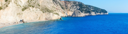 Beautiful summer Porto Katsiki beach panorama on Ionian Sea (Lefkada, Greece)の写真素材