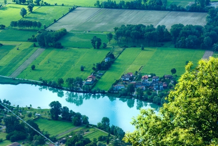 Alpine Lake Como summer  view from mountain top (Italy)の写真素材