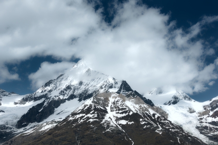 Summer Alps mountain view from plateau (Switzerland, near Zermatt)の写真素材