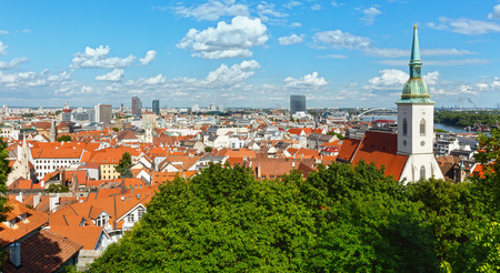 View over the Bratislava City from the castle (Slovakia).