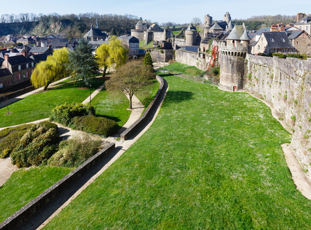 The Chateau de Fougeres (France) spring view. Build in XII-XV century.のeditorial素材