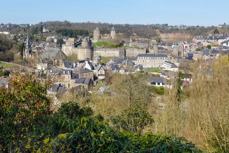 The Chateau de Fougeres (France) spring view. Build in XII-XV century.のeditorial素材