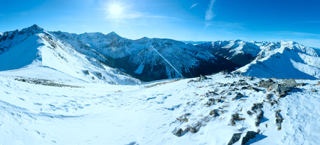 Winter mountain panorama. The Kasprowy Wierch  in the Western Tatras (Poland).の写真素材