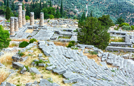 Excavations of the ancient Delphi city along the slope of Mount Parnassus (Greece). The amphitheater...
