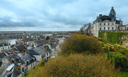 Panoramic view of Blois on the Loire River (France).の写真素材