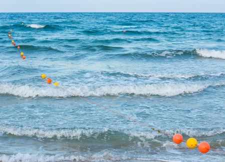 Sea stormy view from beach.の写真素材