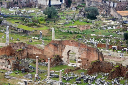 Ruins of Roman Forum in Rome.の写真素材