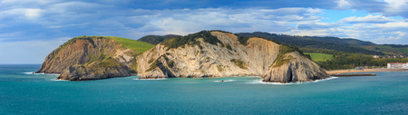 Summer ocean bay coastline view near Gorliz town, Biscay, Basque Country (Spain).