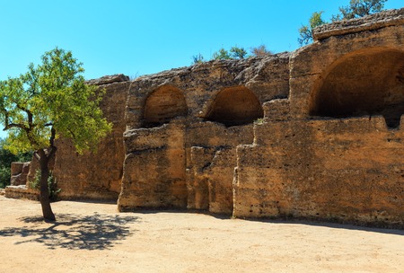 Famous ancient ruins in Valley of Temples, Agrigento, Sicily, Italy.の写真素材