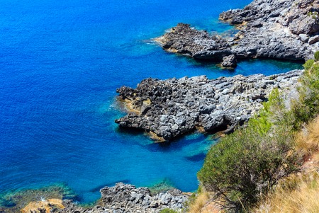 Beautiful Tyrrhenian sea coastline landscape. Not far from Sapri, Campania, Italy