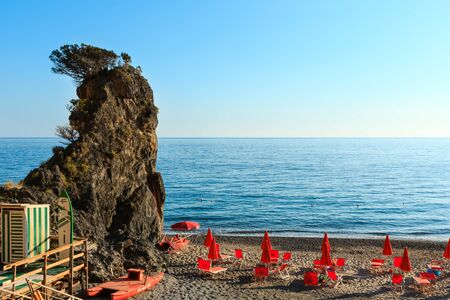 ASCEA, ITALY - JUNE 20, 2018: beautiful Tyrrhenian sea coastline and beach landscape.  Cilento and Vallo di Diano National Park, Salerno.のeditorial素材
