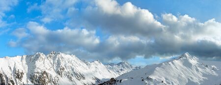 Morning winter Silvretta Alps panorama landscape, Tirol, Austria