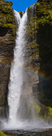 Picturesque waterfall Kvernufoss autumn view, southwest Iceland.の写真素材