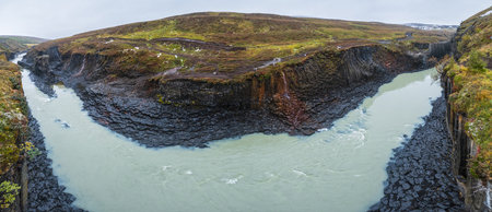 Autumn  picturesque StuÃ°lagil canyon is a ravine in JÃ¶kuldalur, Eastern Iceland. Famous...