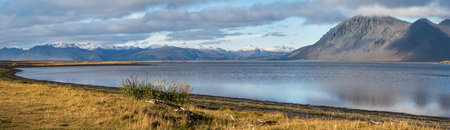 View during auto trip in Iceland. Spectacular Icelandic landscape with  scenic nature: mountains,...