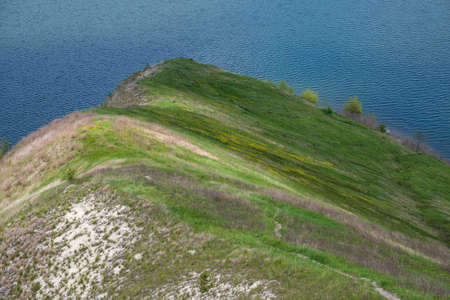 Amazing spring view on the Dnister River Canyon, Bakota Bay, Chernivtsi region, Ukraine.