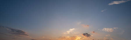 Summer sunset sky with clouds panorama background