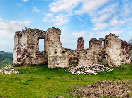 Pidzamochok castle spring ruins, Buchach District, Ternopil Region, Ukraine. Dating near 1600.