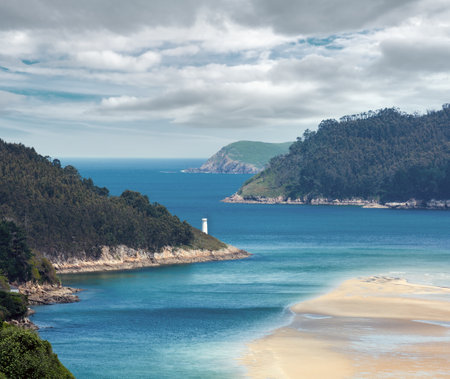 Small harbor, Porto do Barqueiro, Galicia, Spain. Summer sea coast landscape.の写真素材
