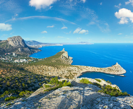 Coastline of Novyj Svit  reserve summer view (Crimea, Ukraine, Capchik Cape)の写真素材