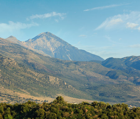 Summer mountain evening landscape (Albania).の写真素材