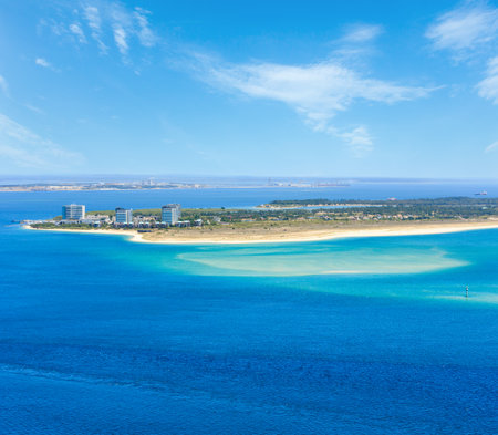 Summer sea coast landscape. Top view from Nature Park Arrabida in Setubal, Portugal.の写真素材