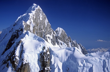 Mt Huntington in the Alaska range near Mt McKinleyの写真素材