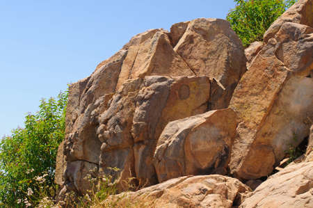 The granite rocks of Cowles Mountain in San Diegoの写真素材