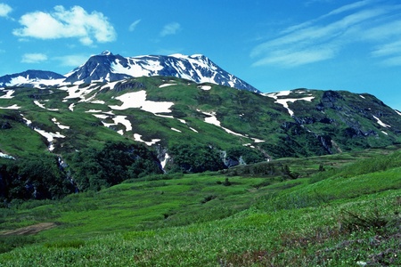 View from the Lost lake Trail  near Seward, Alaskaの写真素材