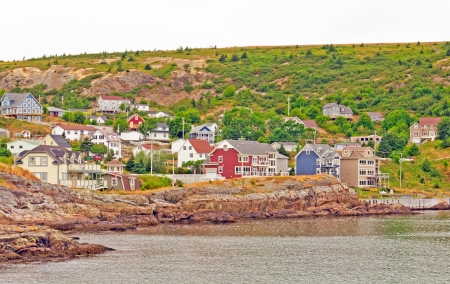 Bishops Cove on a cloudy morning in Newfoundlandの写真素材