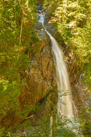 Upper Myra Falls in Strathcona Provincial Park in Canadaの写真素材