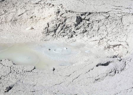 Mud Bubbles in a Paint Pot in Yellowstone National Park in Wyoming