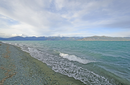 Colorful Water and Mountains in the Wilds on Kluane Lake in the Yukon Territory